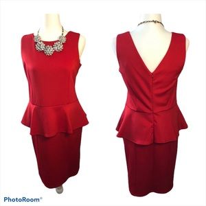 BOGO🖤 INC PEPLUM RED COCKTAIL DRESS